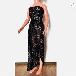 Black lace dress with asymmetric hem & slit. For My Size Barbie Doll 36" New